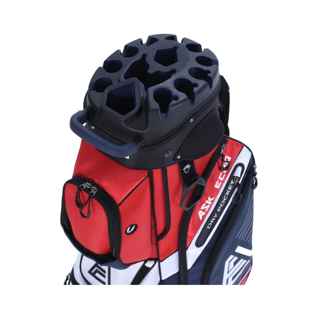 ASK ECHO T-LOCK Cart Bag in Navy top view with 14-way full-length organizer divider system