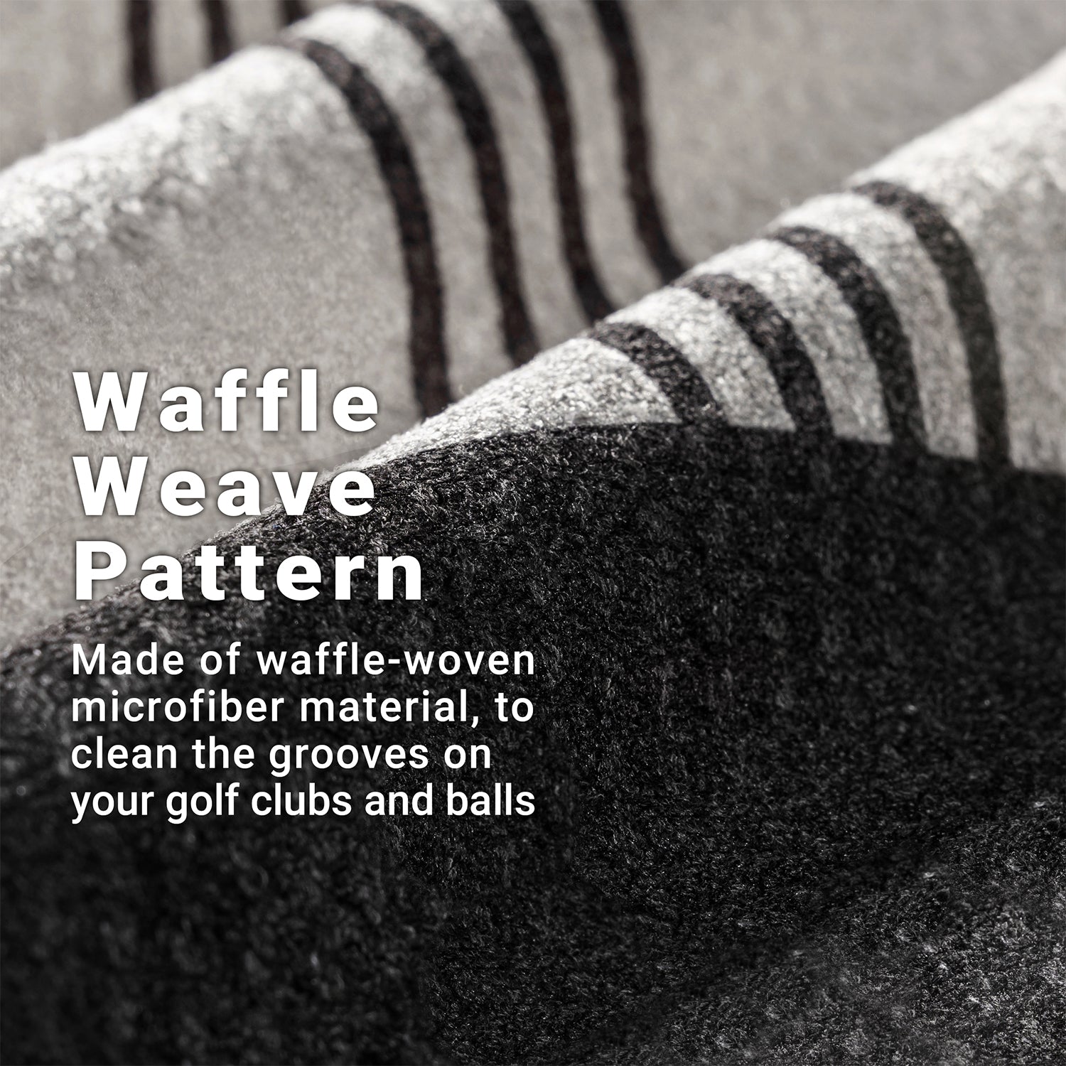ASK ECHO Waffle Weave Microfiber With Magnetic Golf Cotton Towel / Grey