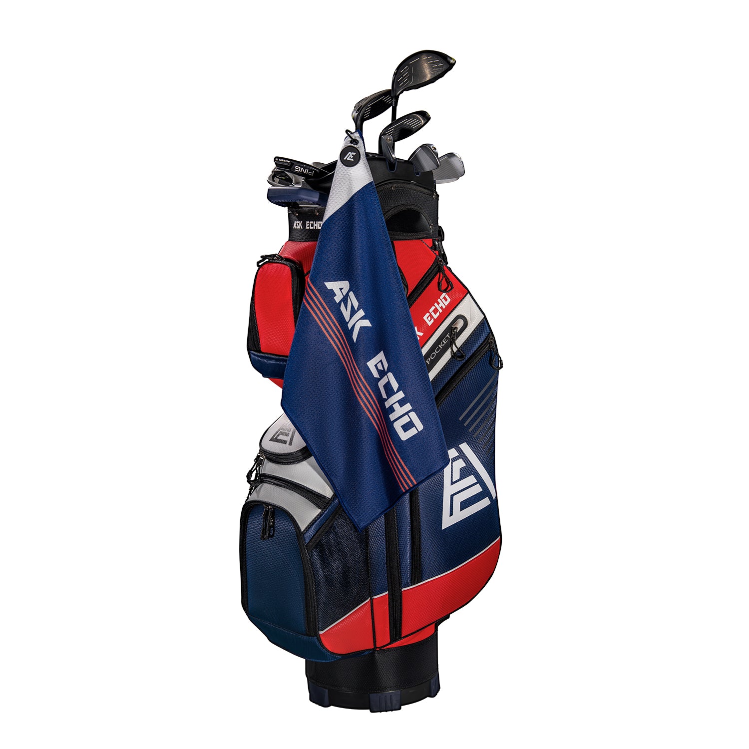 ASK ECHO Waffle Weave Microfiber With Magnetic Golf Cotton Towel / Navy