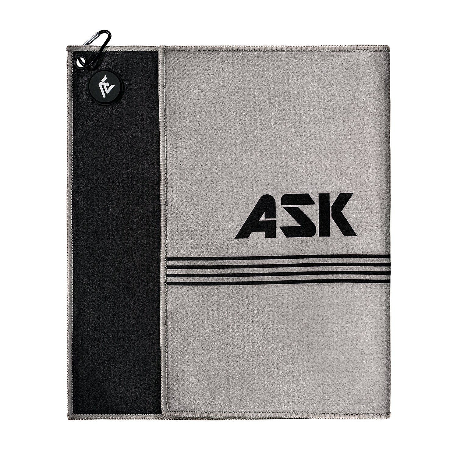 ASK ECHO Waffle Weave Microfiber With Magnetic Golf Cotton Towel / Grey