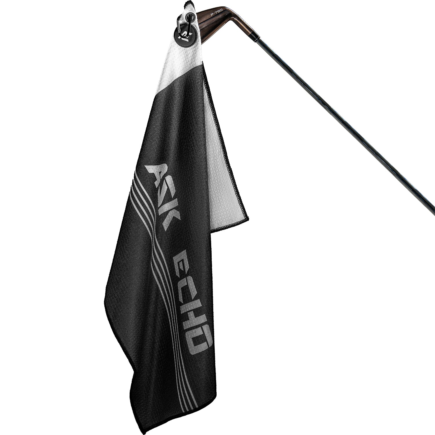 ASK ECHO Waffle Weave Microfiber With Magnetic Golf Cotton Towel / Black