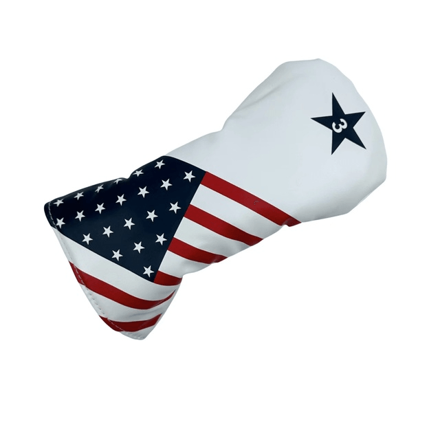 USA Star Pattern Golf Wood Club Head Cover PU Leather