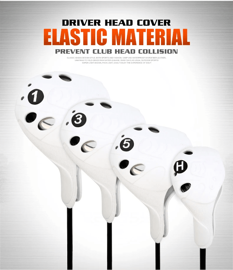 TPE Elastic Material Golf Club Short Head Cover 1/3/5/UT Full Set Perfect Fit For T-Lock Golf Bag