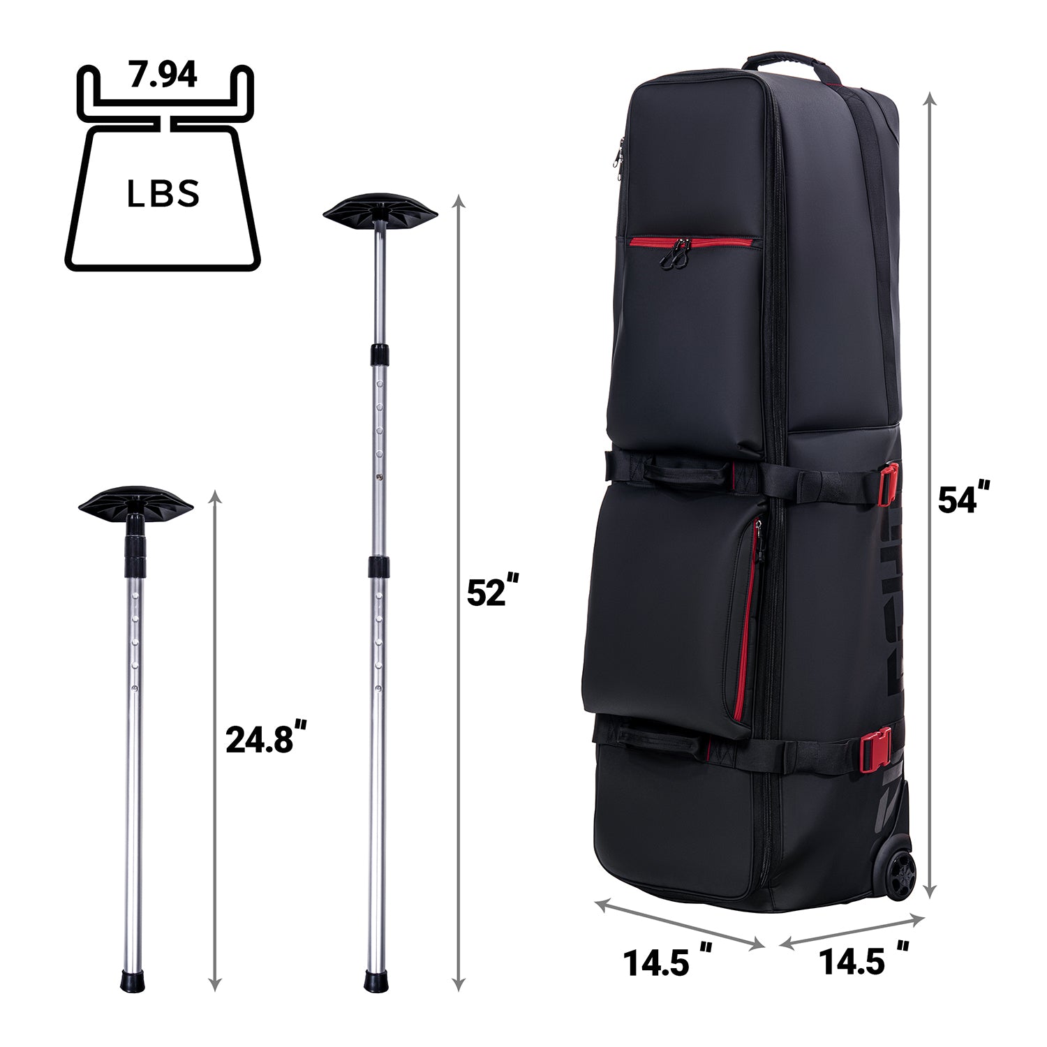 ASK ECHO 2025 LOCKLINK Roller Outdoors Golf Travel Bag Soft-Sided with Wheels / Black
