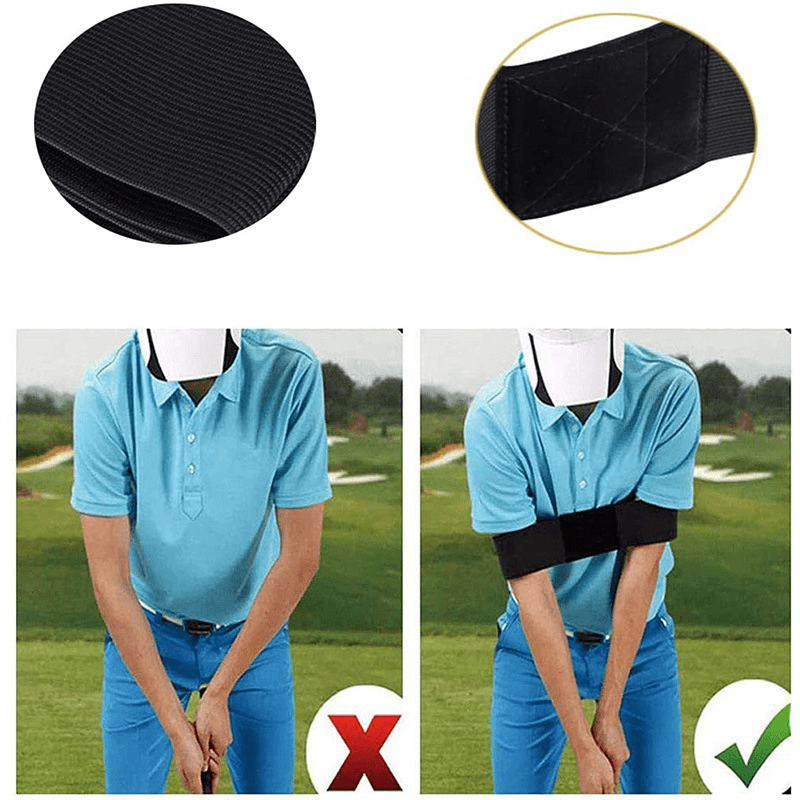 Professional Elastic Golf Swing Trainer Arm Band Belt Gesture Alignment Training Aid for Practicing Guide*2PCS