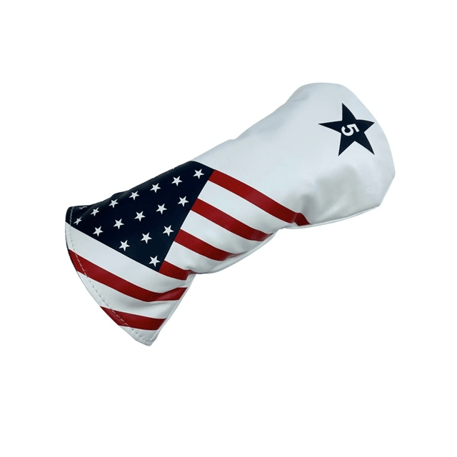 USA Star Pattern Golf Wood Club Head Cover PU Leather