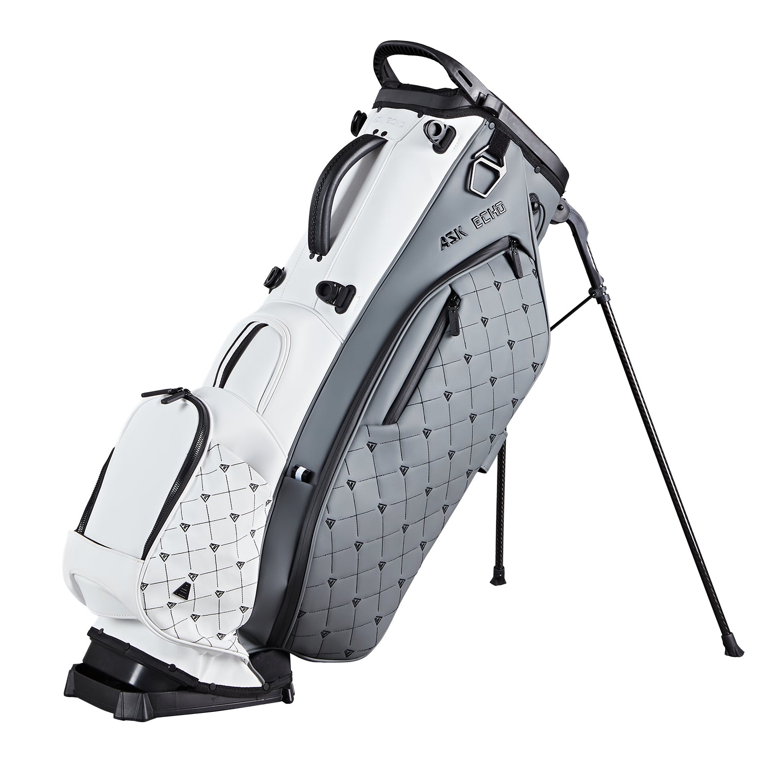 Ask Echo Golf Prestige-14 Way Full Length Hybrid Leather Stand Bag / Grey