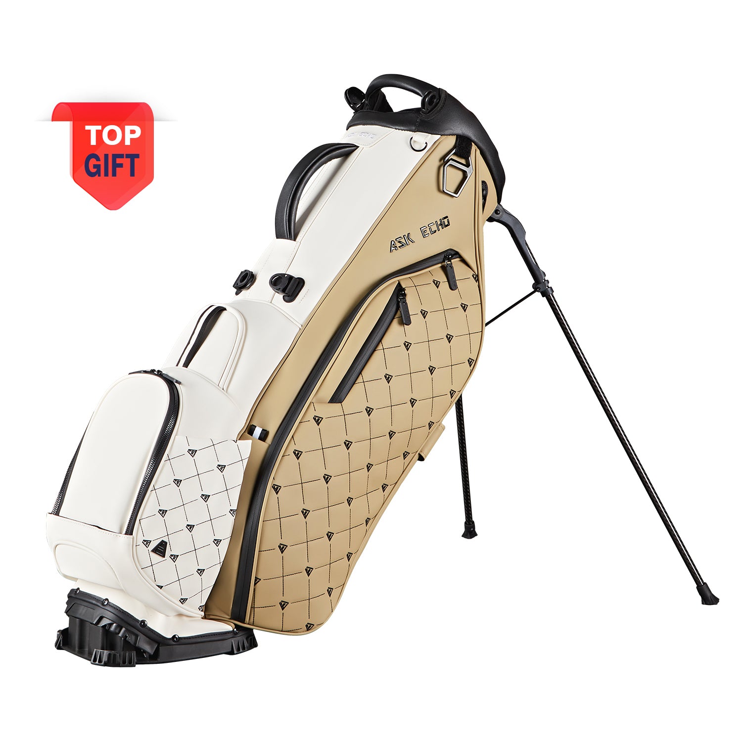 Ask Echo 2025 Prestige-5 Way Compact Leather Leather Stand Bag / Toasted Almond