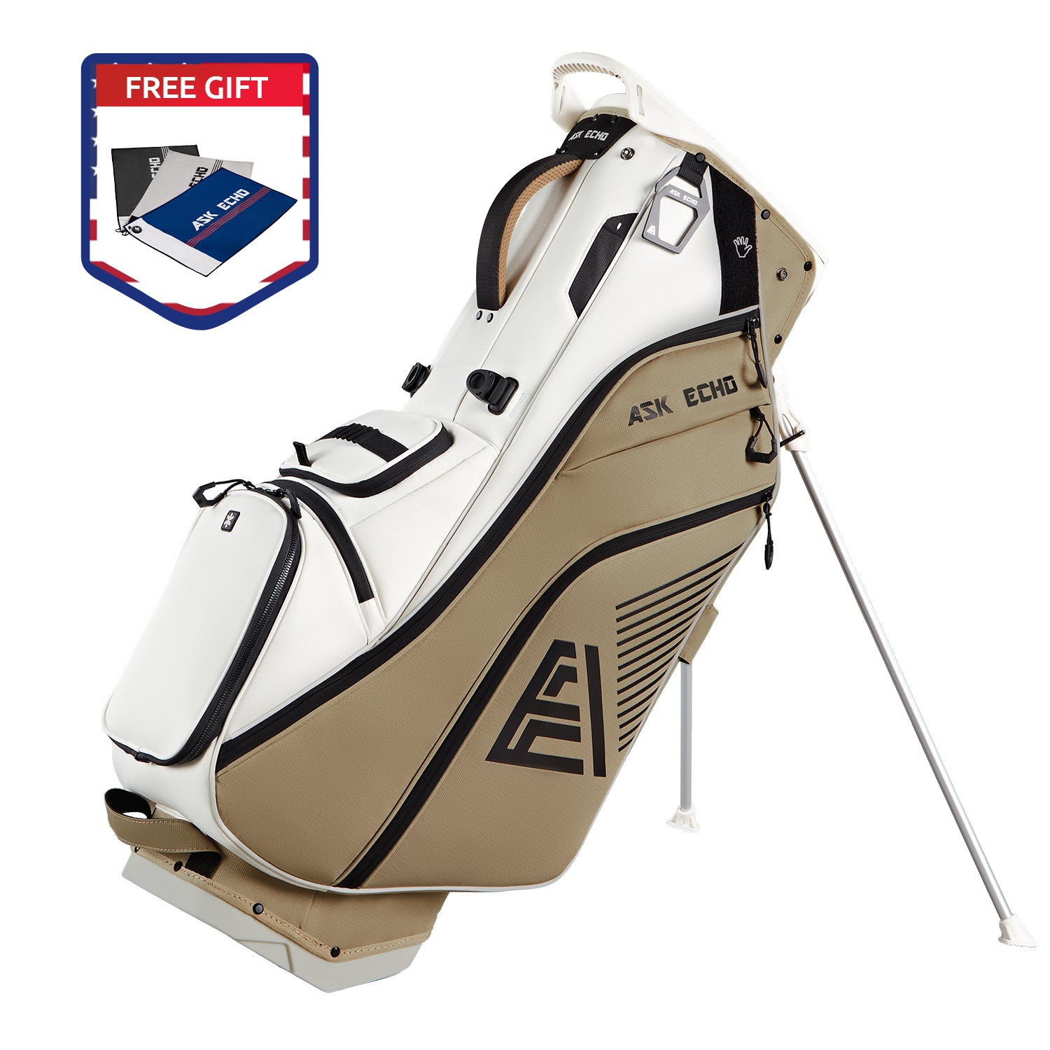 Ask Echo 2025 ST-LOCK Mecha 14 Way Dividers Quiet Hybrid Stand Bag / Toasted Almond