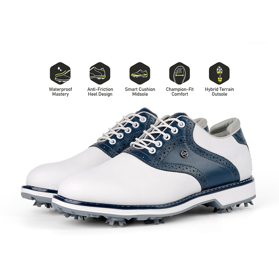 Ask Echo G1 Men's Professional Spikes Golf Shoes  / Blue