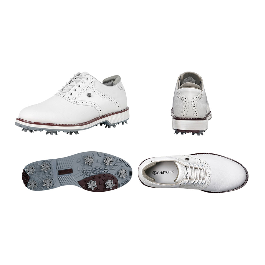 Ask Echo G1 Men's Professional Spikes Golf Shoes  / White