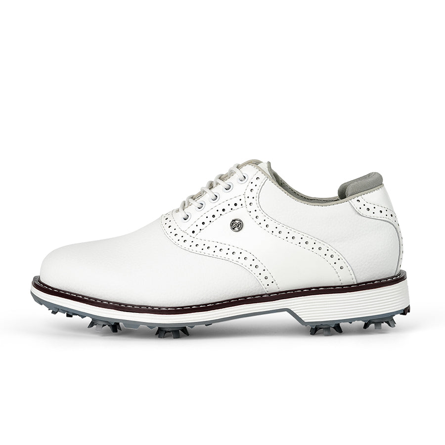Ask Echo G1 Men's Professional Spikes Golf Shoes  / White