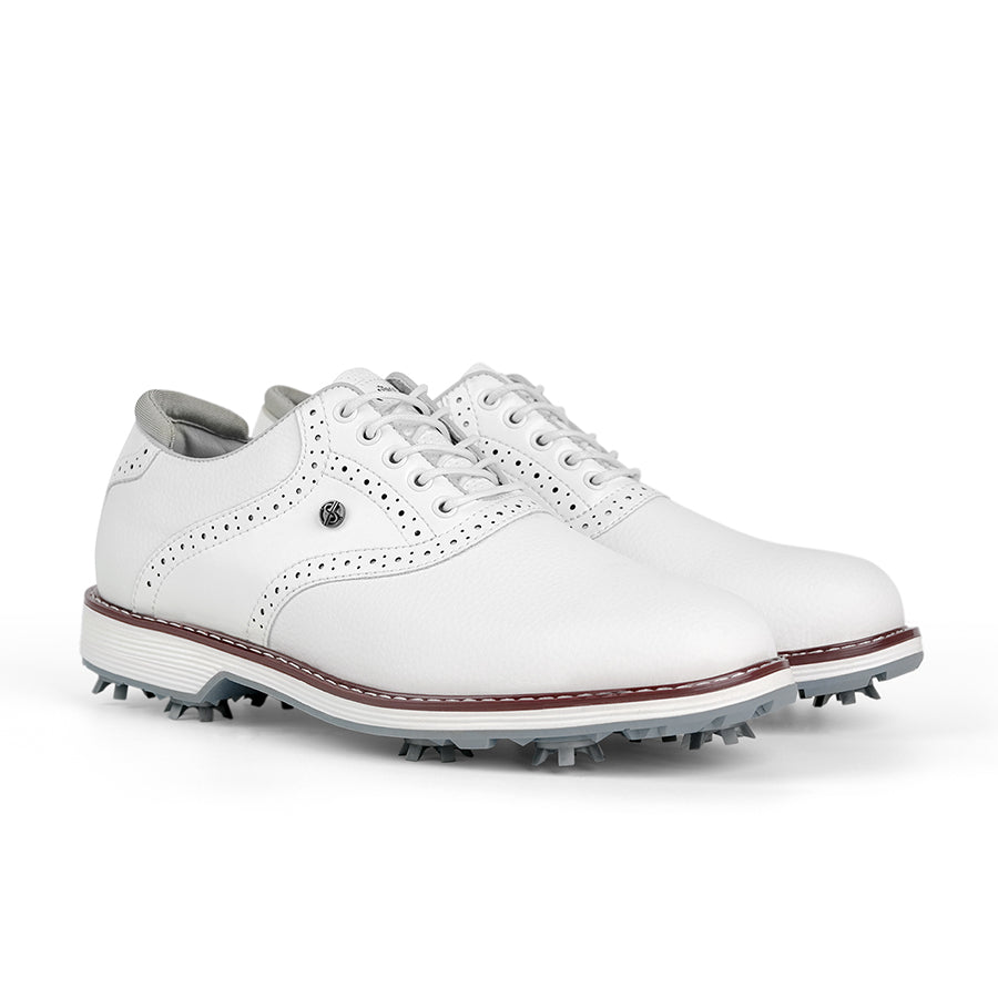 Ask Echo G1 Men's Professional Spikes Golf Shoes  / White