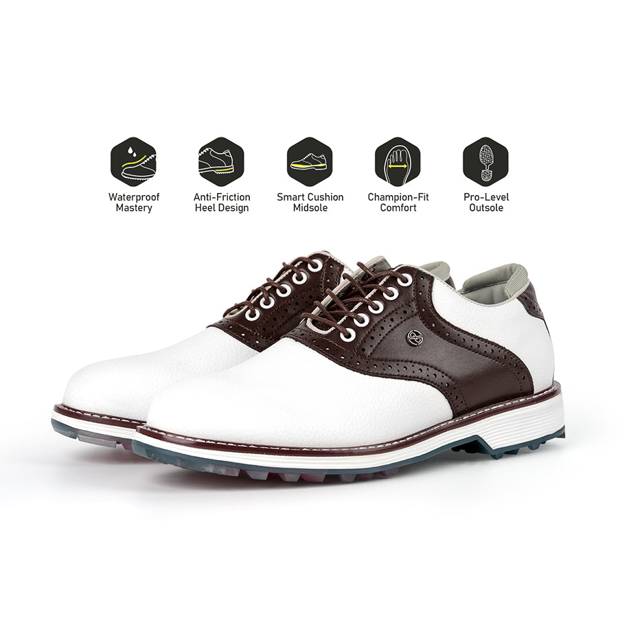 Ask Echo G3 Men's Professional Spikeless Golf Shoes / Brown