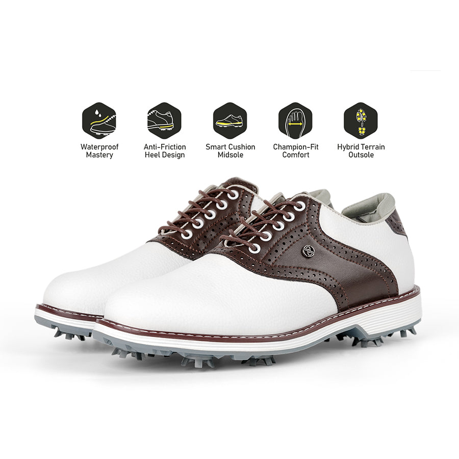 Ask Echo G1 Men's Professional Spikes Golf Shoes / Brown