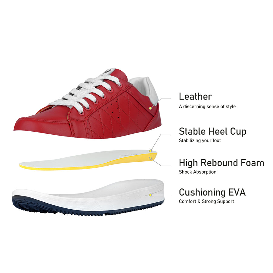 Ask Echo G2 Men's Professional Leather Golf Shoes / Red