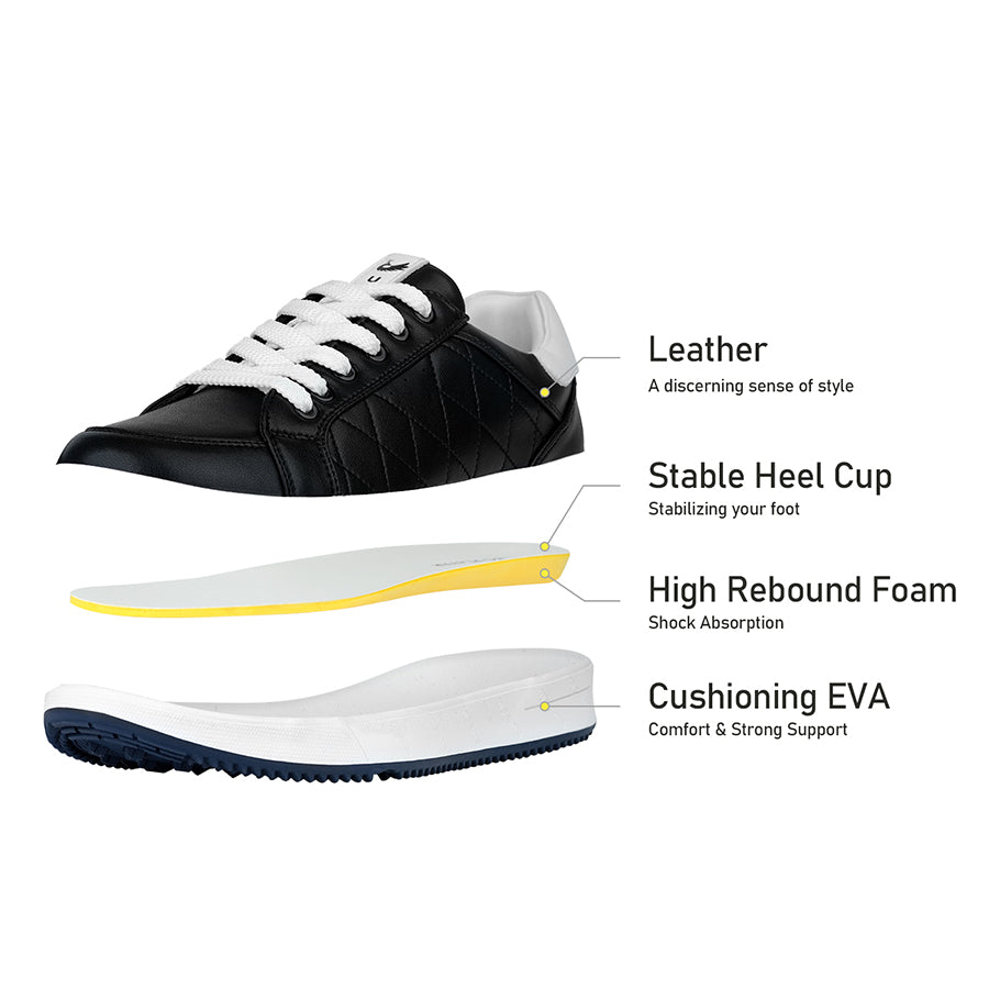 Ask Echo G2 Men's Professional Leather Golf Shoes  / Black