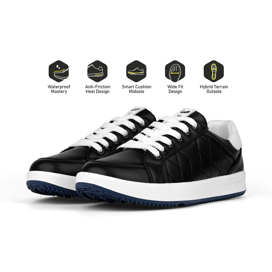 Ask Echo G2 Men's Professional Leather Golf Shoes  / Black