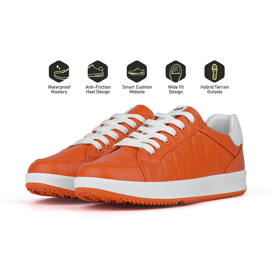 Ask Echo G2 Men's Professional Leather Golf Shoes  / Orange