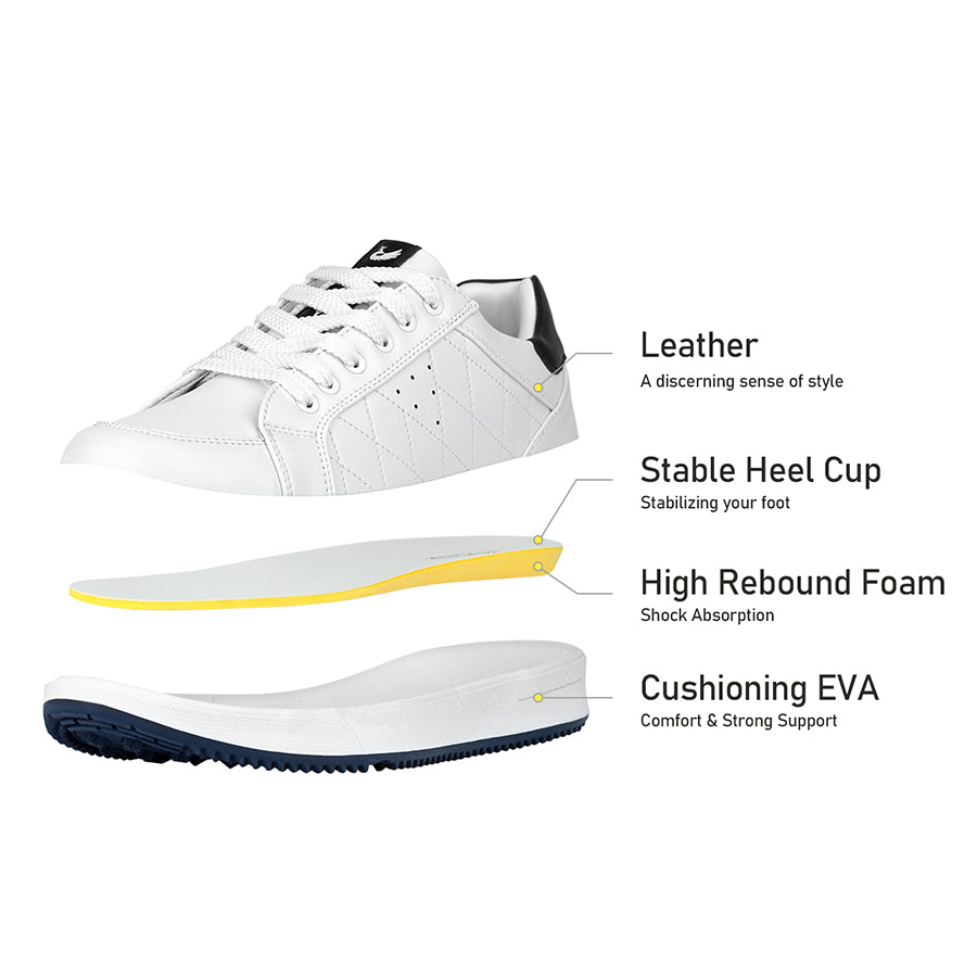 Ask Echo G2 Men's Professional Leather Golf Shoes  / White