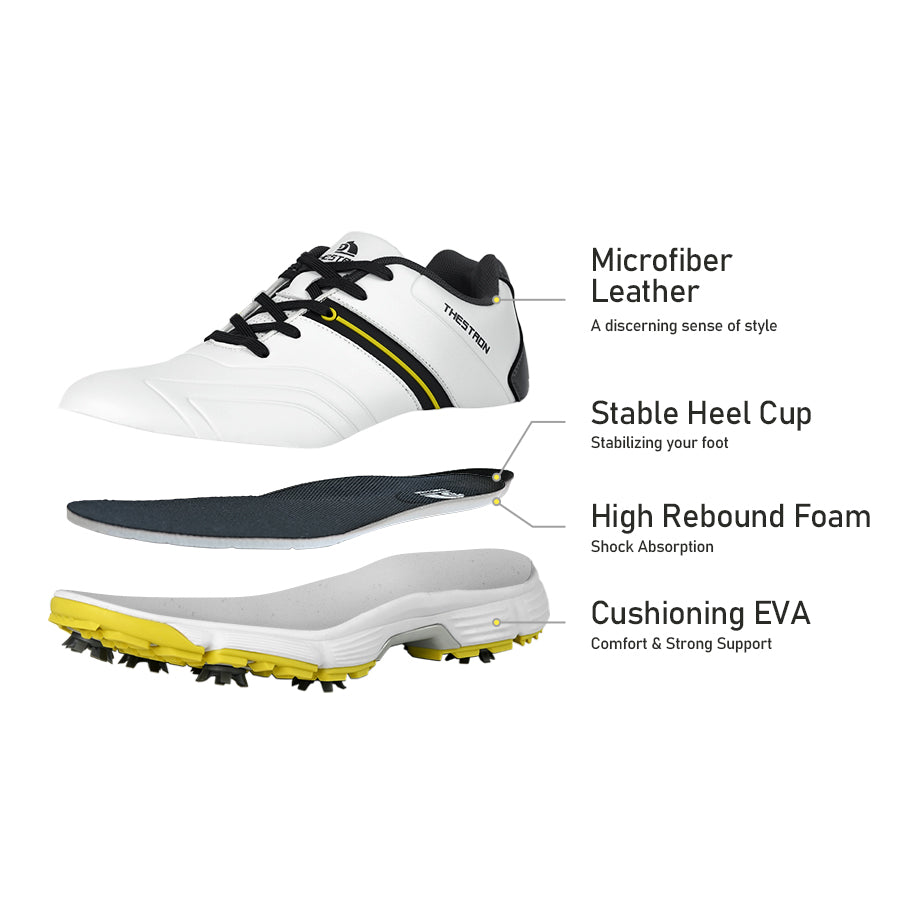 Ask Echo G517 Men's Professional Spikes Golf Shoes / Yellow