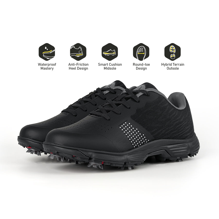 Ask Echo G615 Men's Professional Spikes Golf Shoes / Black