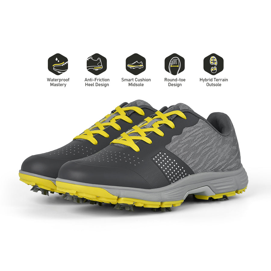 Ask Echo G615 Men's Professional Spikes Golf Shoes / Grey