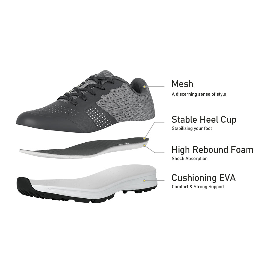 Ask Echo MX515 Men's Breathable Spikeless Golf Shoes /  Grey