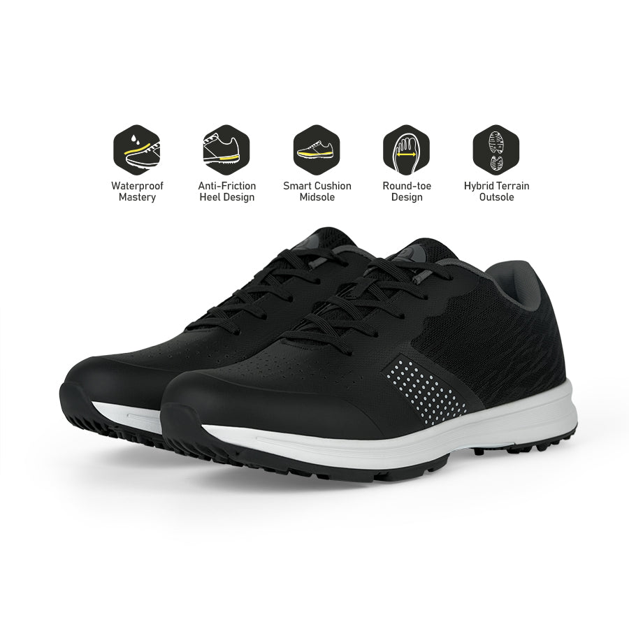 Ask Echo MX515 Men's Breathable Spikeless Golf Shoes /  Black