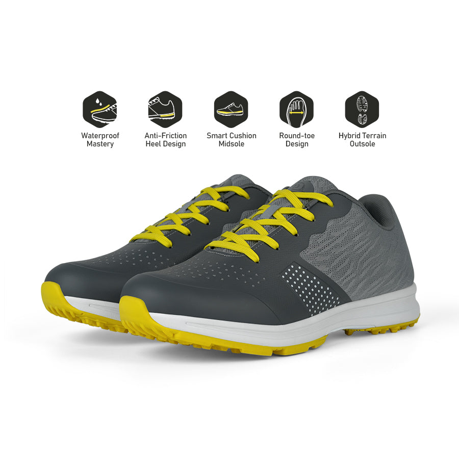 Ask Echo MX515 Men's Breathable Spikeless Golf Shoes /  Yellow