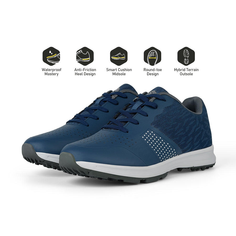 Ask Echo MX515 Men's Breathable Spikeless Golf Shoes /  Blue