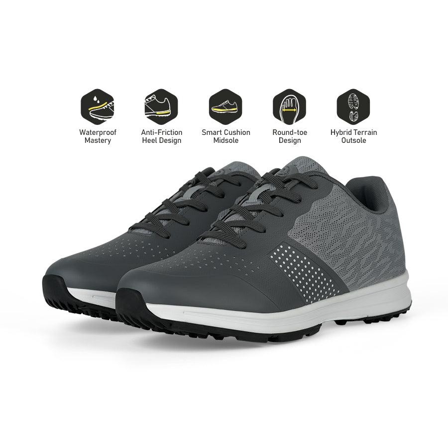 Ask Echo MX515 Men's Breathable Spikeless Golf Shoes /  Grey