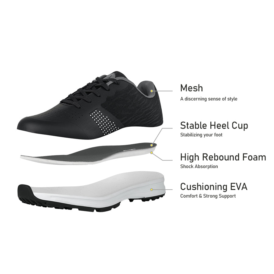 Ask Echo MX515 Men's Breathable Spikeless Golf Shoes /  Black