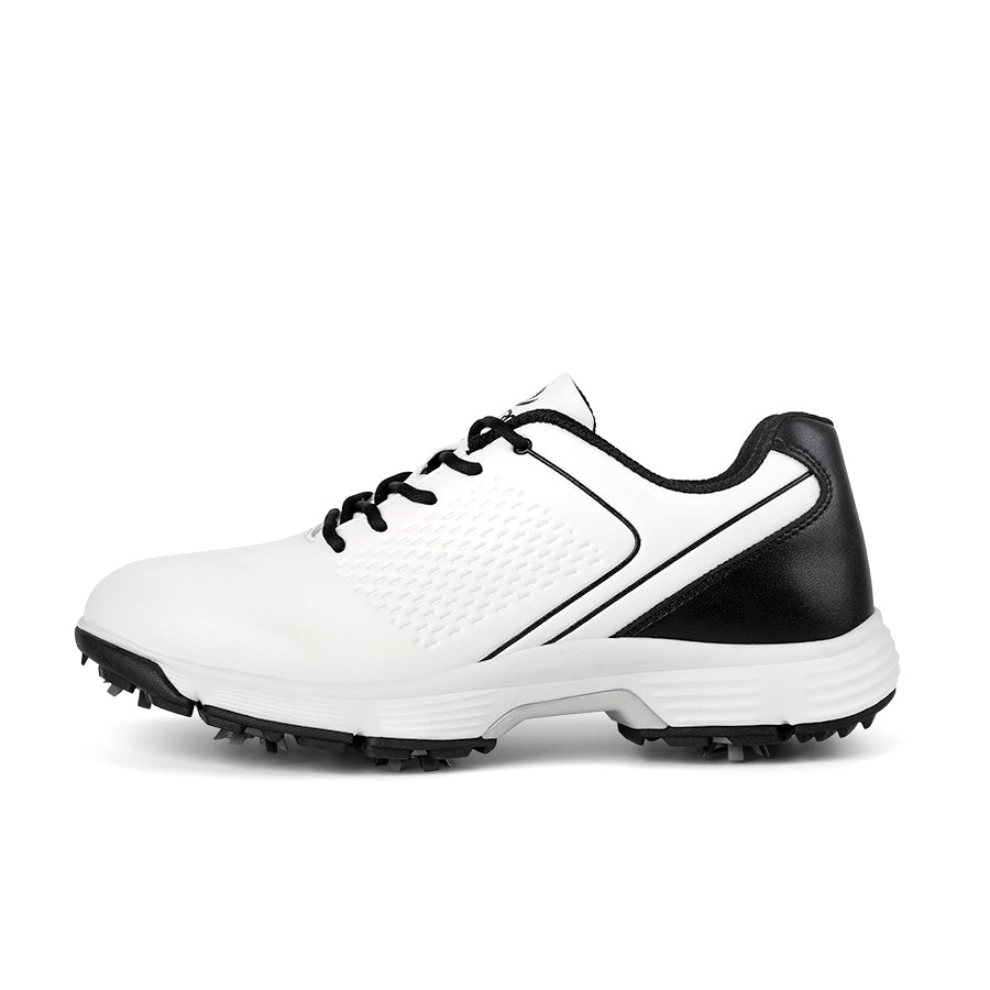 Ask Echo  G617 Men's Professional Spikes Golf Shoes / White-Black