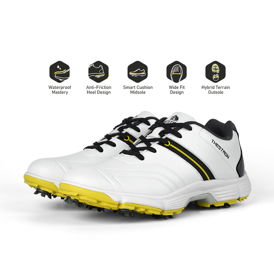 Ask Echo G517 Men's Professional Spikes Golf Shoes / Yellow