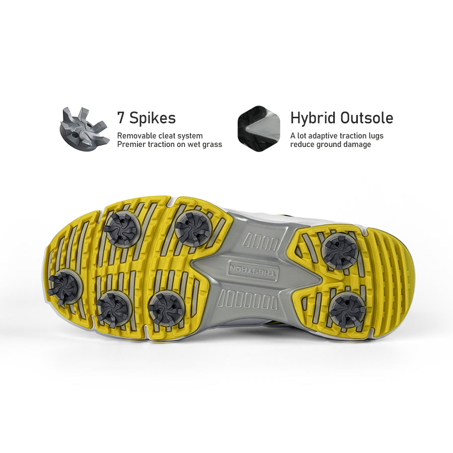 Ask Echo G517 Men's Professional Spikes Golf Shoes / Yellow