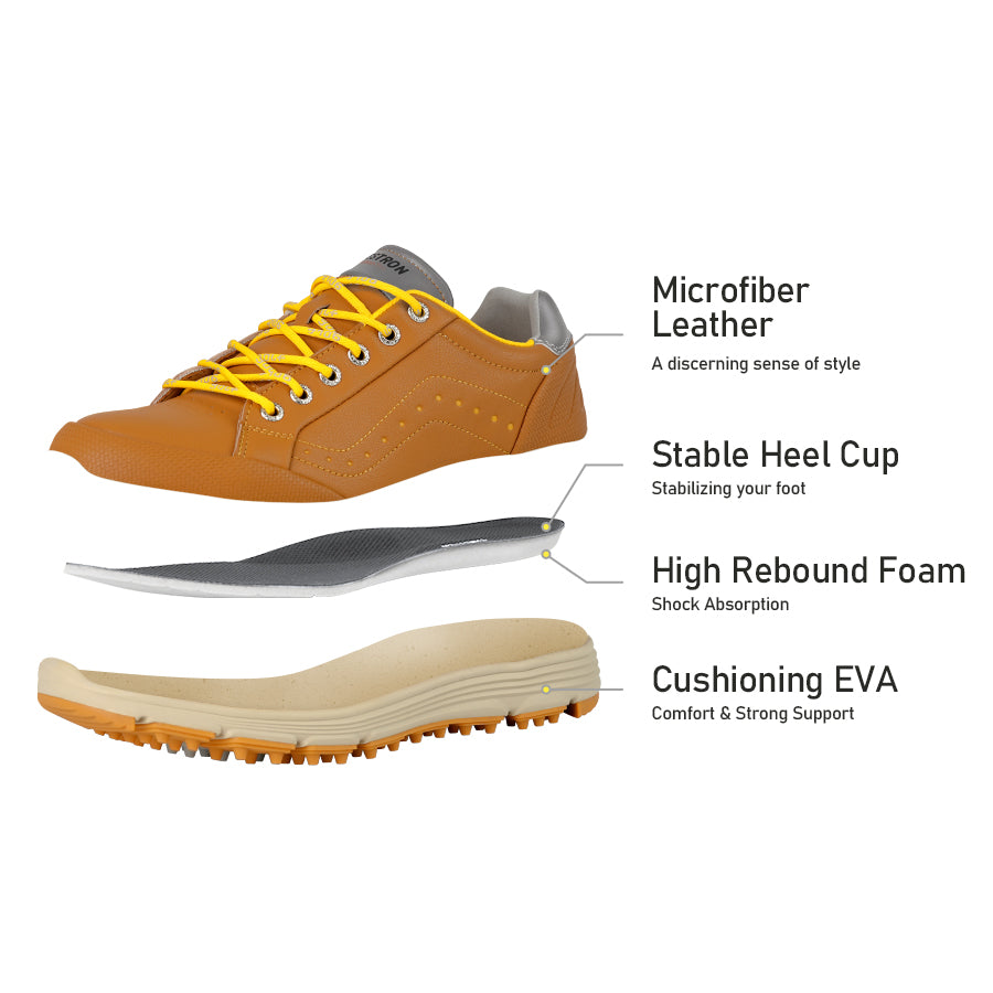 Ask Echo G718 Men's Breathable Spikeless Golf Shoes / Brown