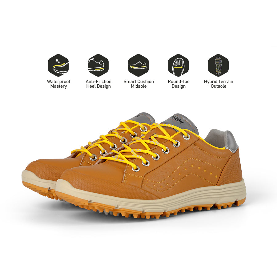 Ask Echo G718 Men's Breathable Spikeless Golf Shoes / Brown