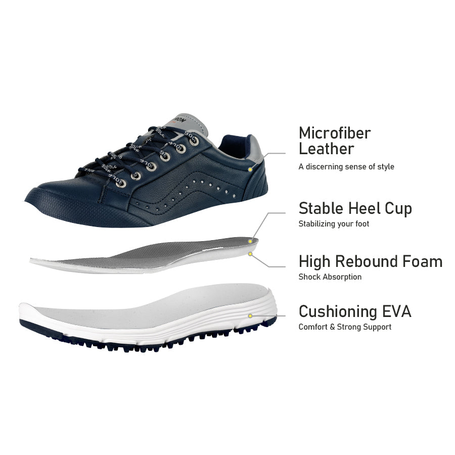 Ask Echo G718 Men's Breathable Spikeless Golf Shoes / Blue