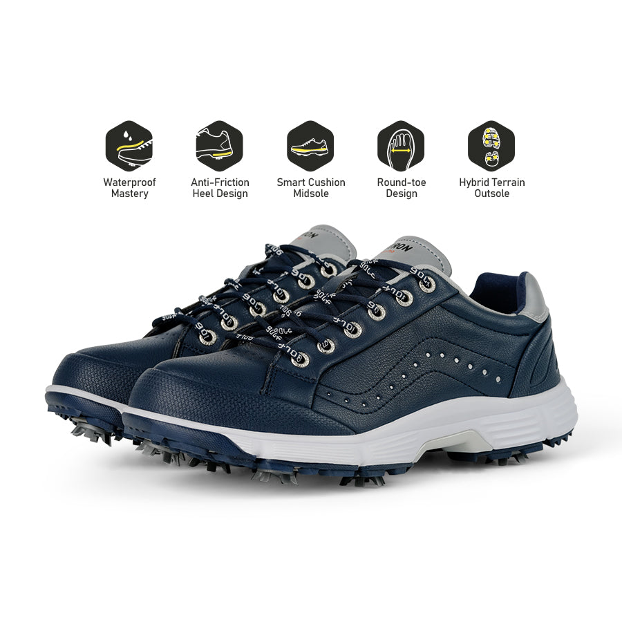 Ask Echo G716 Men's Professional Spikes Golf Shoes / Blue