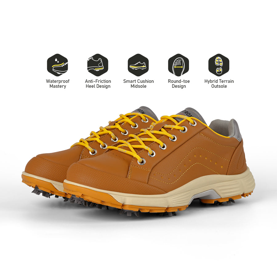 Ask Echo G716 Men's Professional Spikes Golf Shoes / Brown