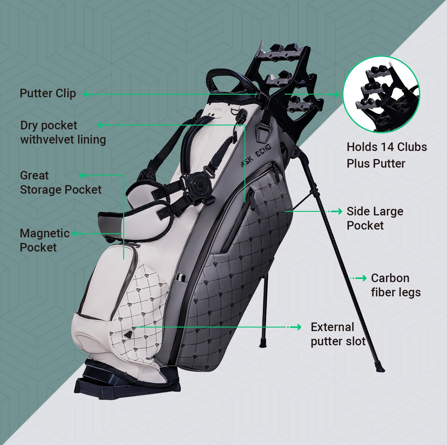 Ask Echo T-LOCK Pro Hybrid Stand Bag  / Grey
