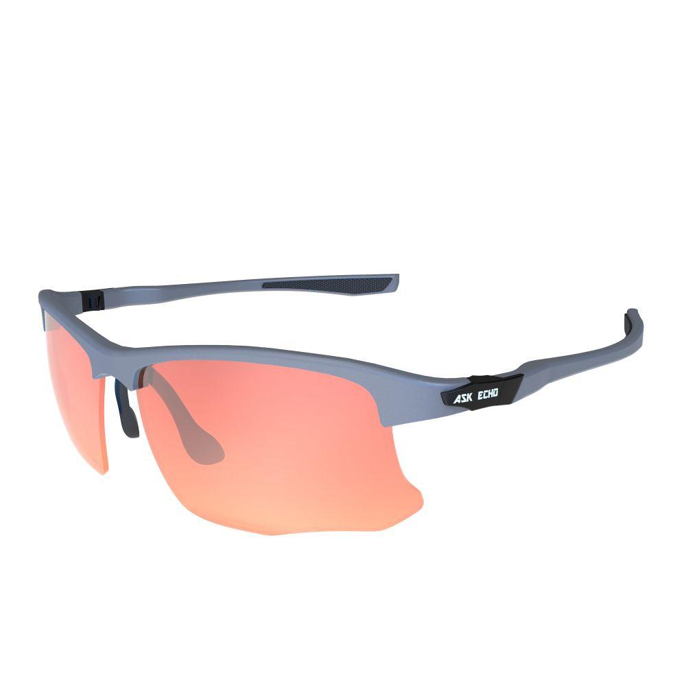 Ask Echo Golf Gunmetal Half Frame Sunglasses / Revo Red