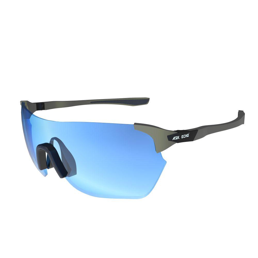 Ask Echo Golf No Frame Gunmetal Leg Sunglasses / Revo Blue