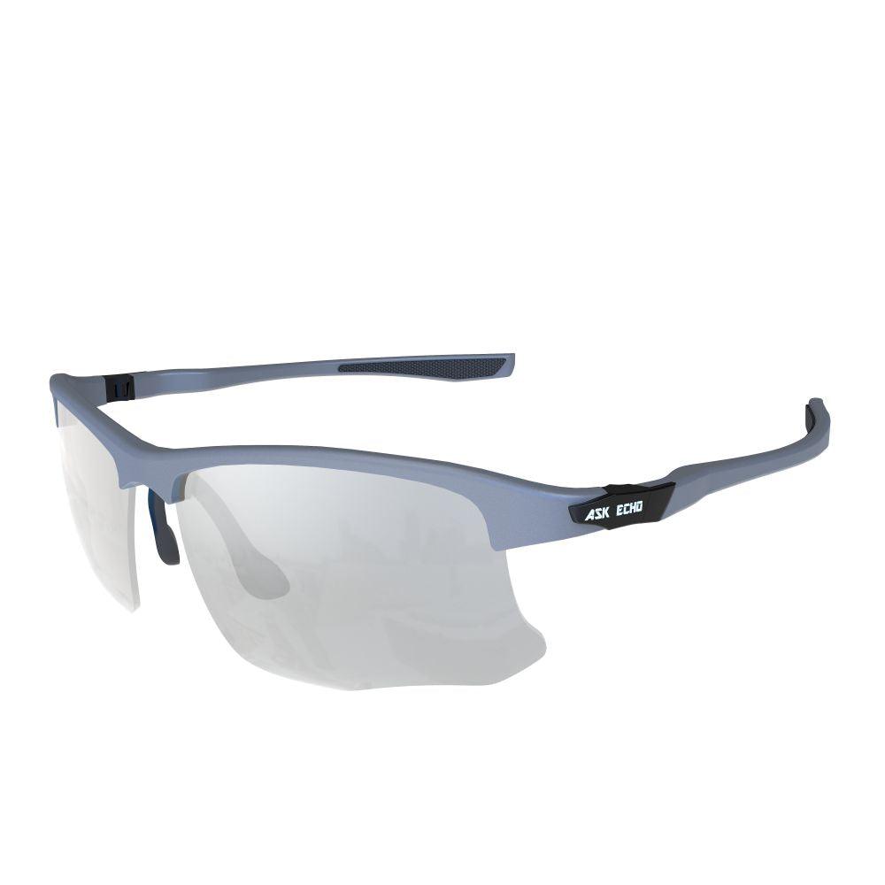 Ask Echo Golf Gunmetal Half Frame Sunglasses / Silver