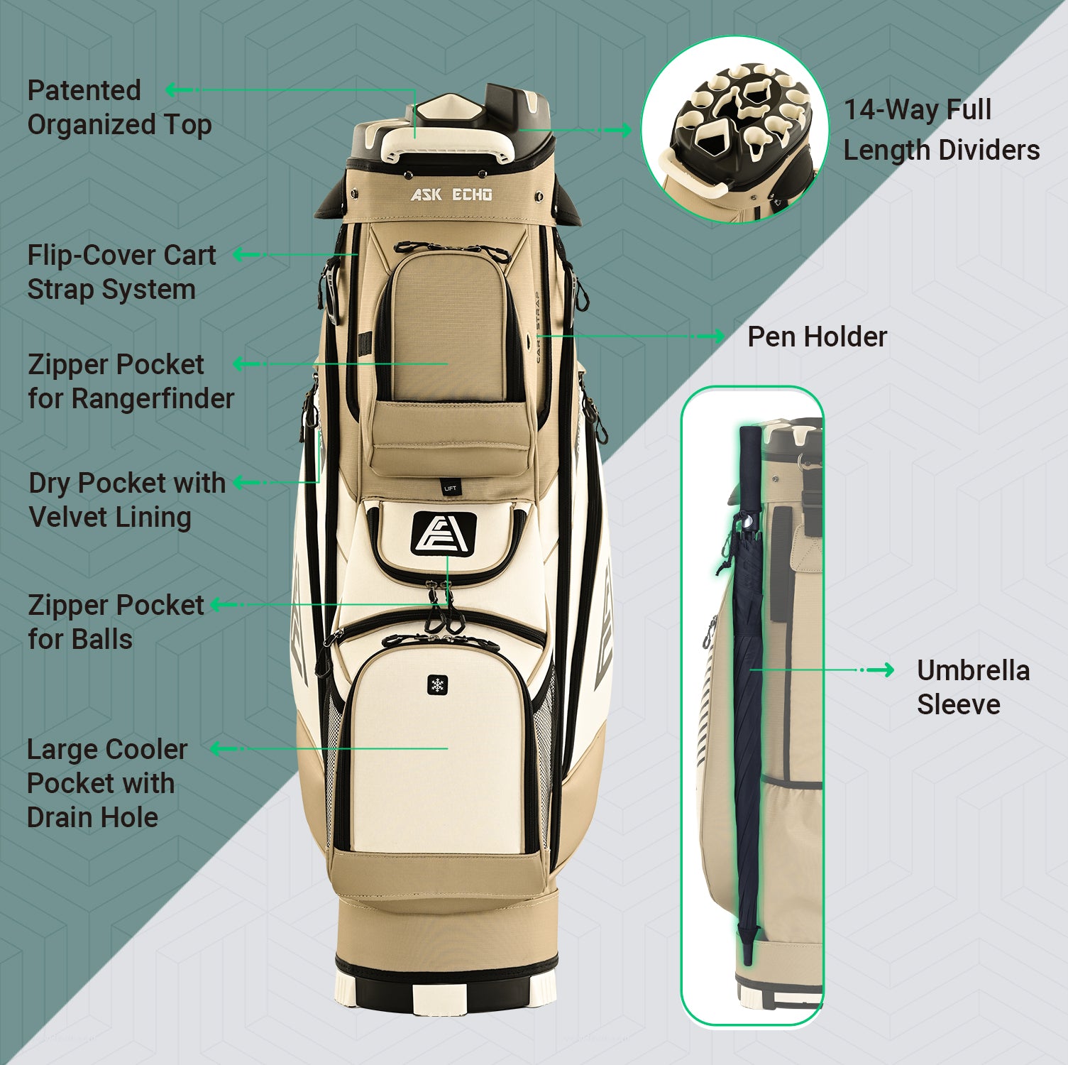 Ask Echo T-LOCK 3.0 Cart Bag / Toasted Almond