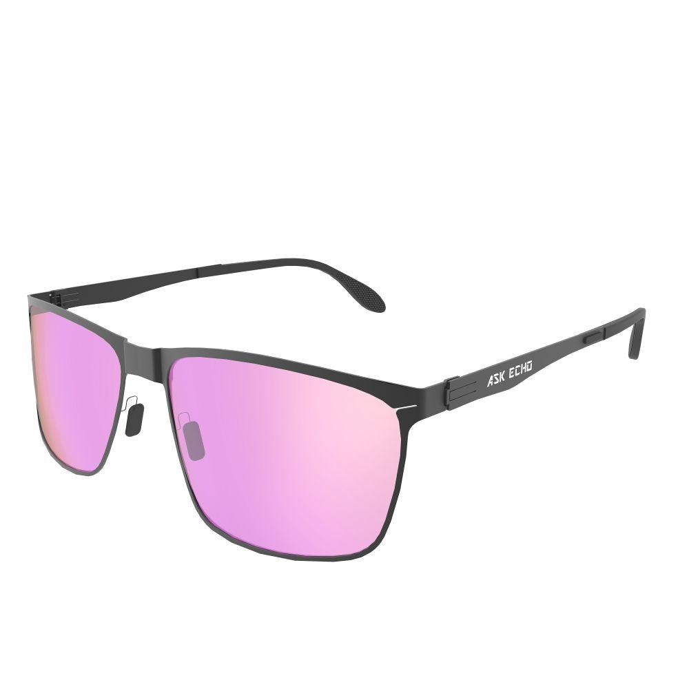 Ask Echo Golf Black Metal Frame Sunglasses / Pink