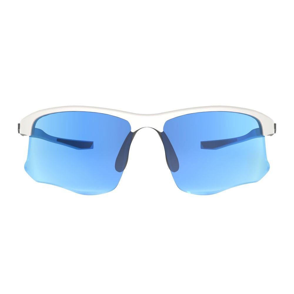 Ask Echo Golf White Half Frame Sunglasses / Revo Blue