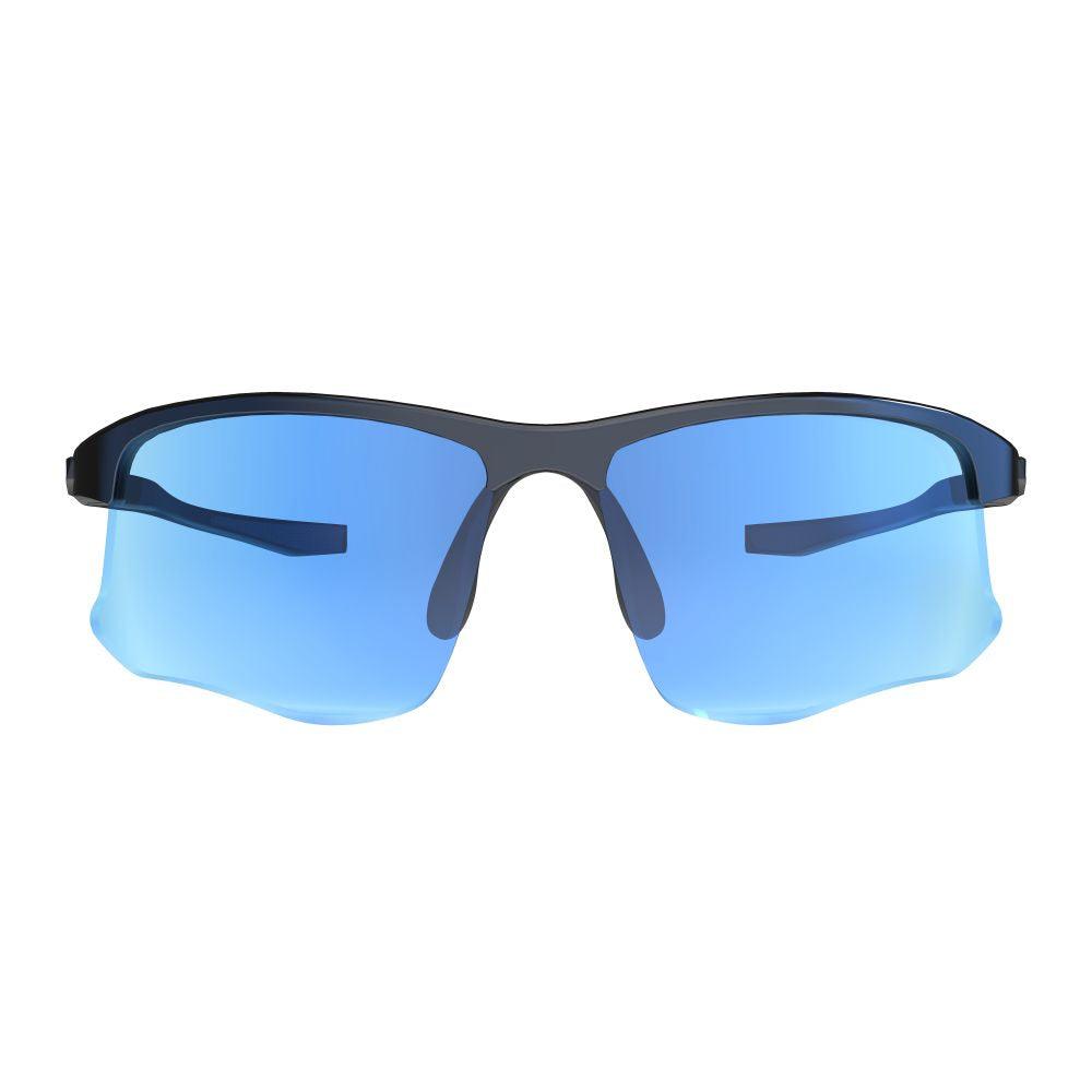 Ask Echo Golf Black Half Frame Sunglasses / Revo Blue