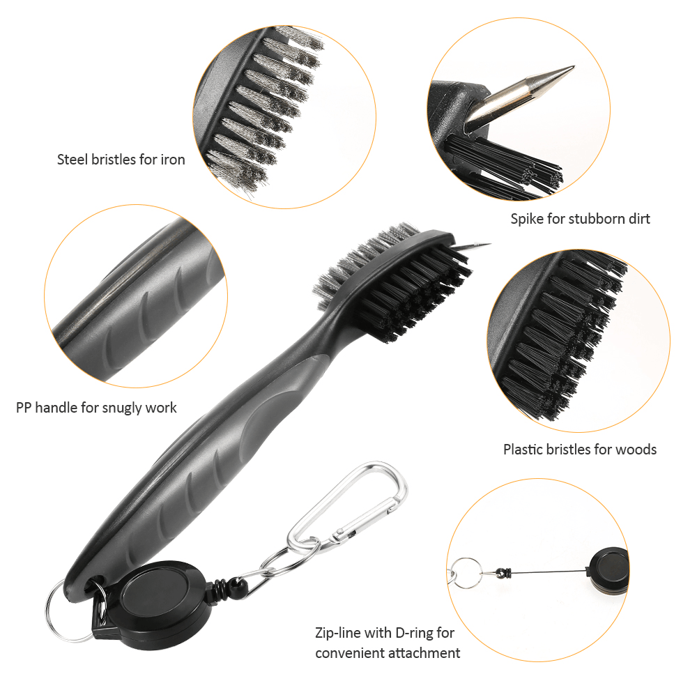 Golf Club Groove Cleaning Brush 2 Sided Using*2PCS